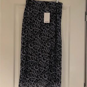 Black Leopard Print Skirt